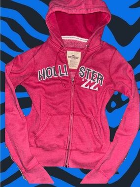 Y2k Hollister Hot Pink Full-Zip Hoodie